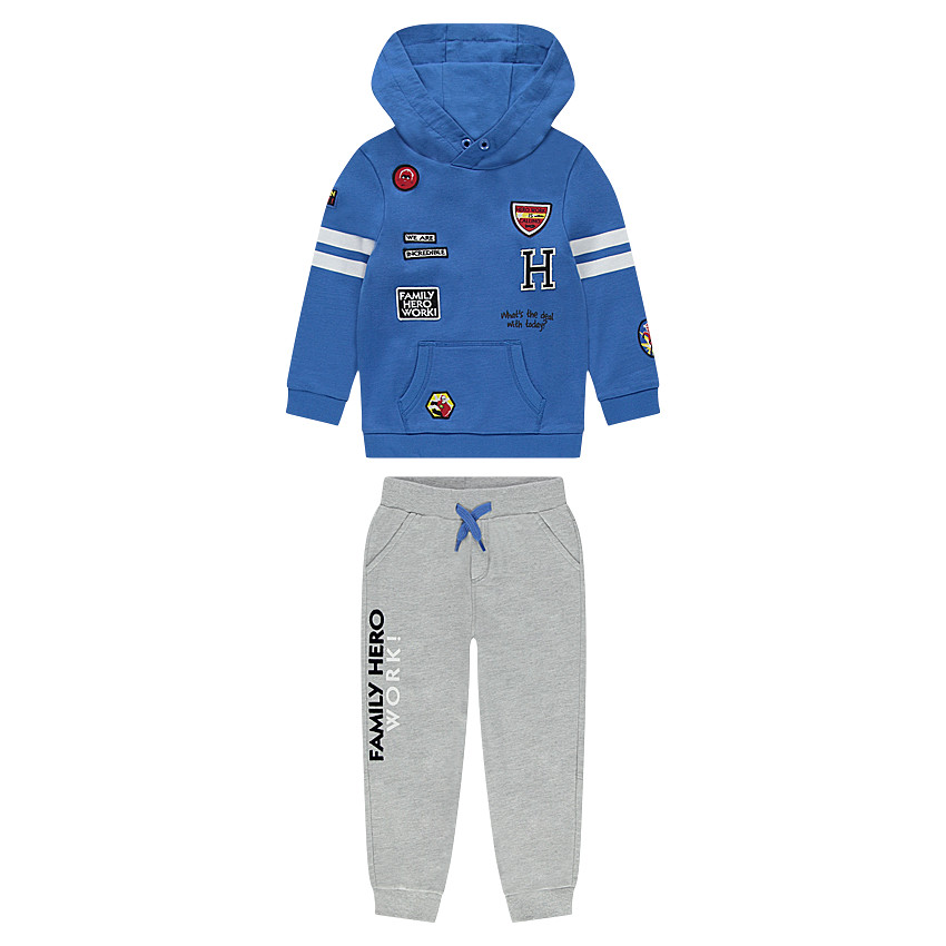 Jogging en molleton bicolore avec badges et prints Indestructibles Disney 