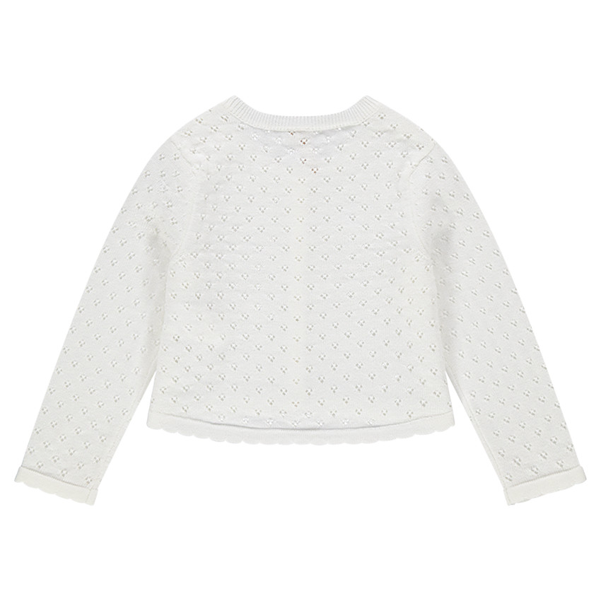 Gilet de cérémonie en maille ajourée avec noeud cousu 