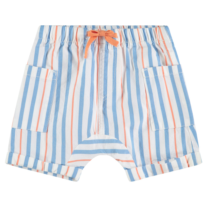 Bermuda en coton avec rayures contrastées et poches 