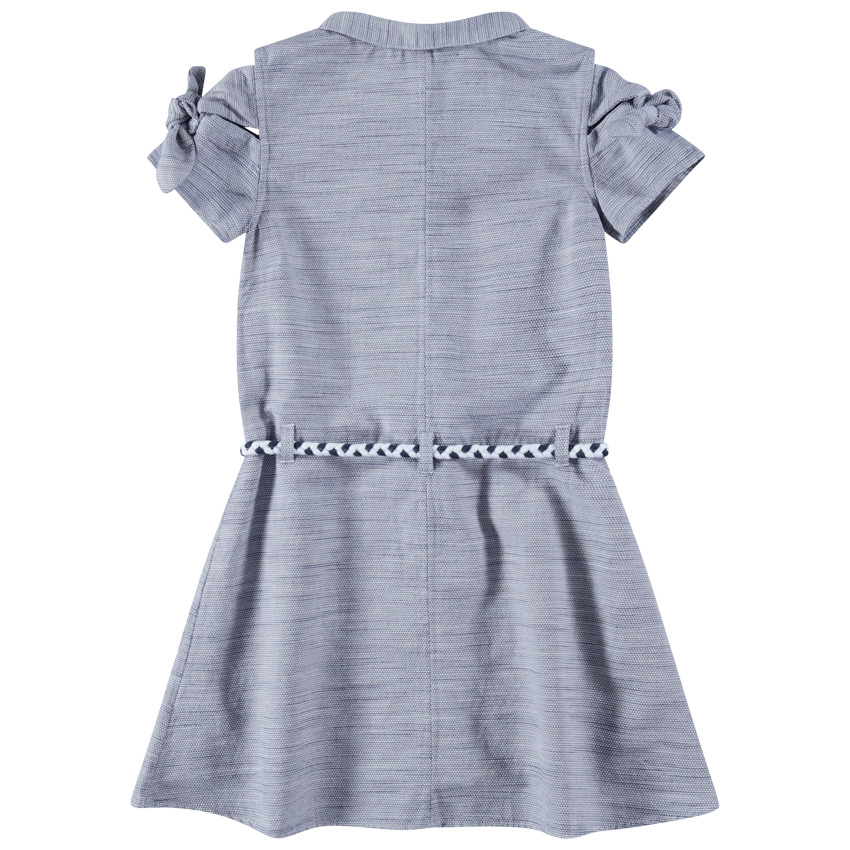 Junior - Robe chemise manches courtes avec ceinture tressée 