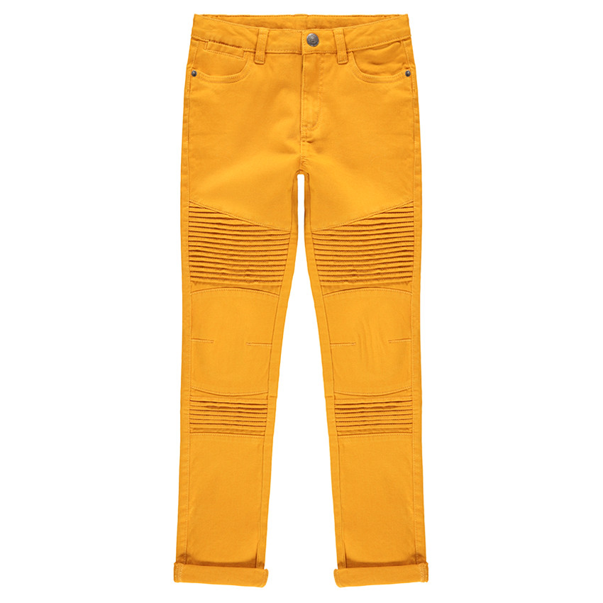 Junior - Pantalon en twill surteint avec jeux de plis et de surpiqûres 