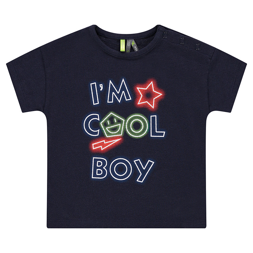 Tee-shirt manches courtes en jersey avec inscriptions effet néon 