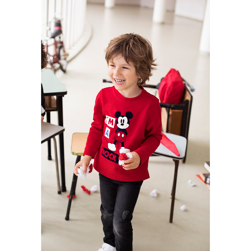 Tee-shirt manches longues en jersey avec print Disney Mickey 
