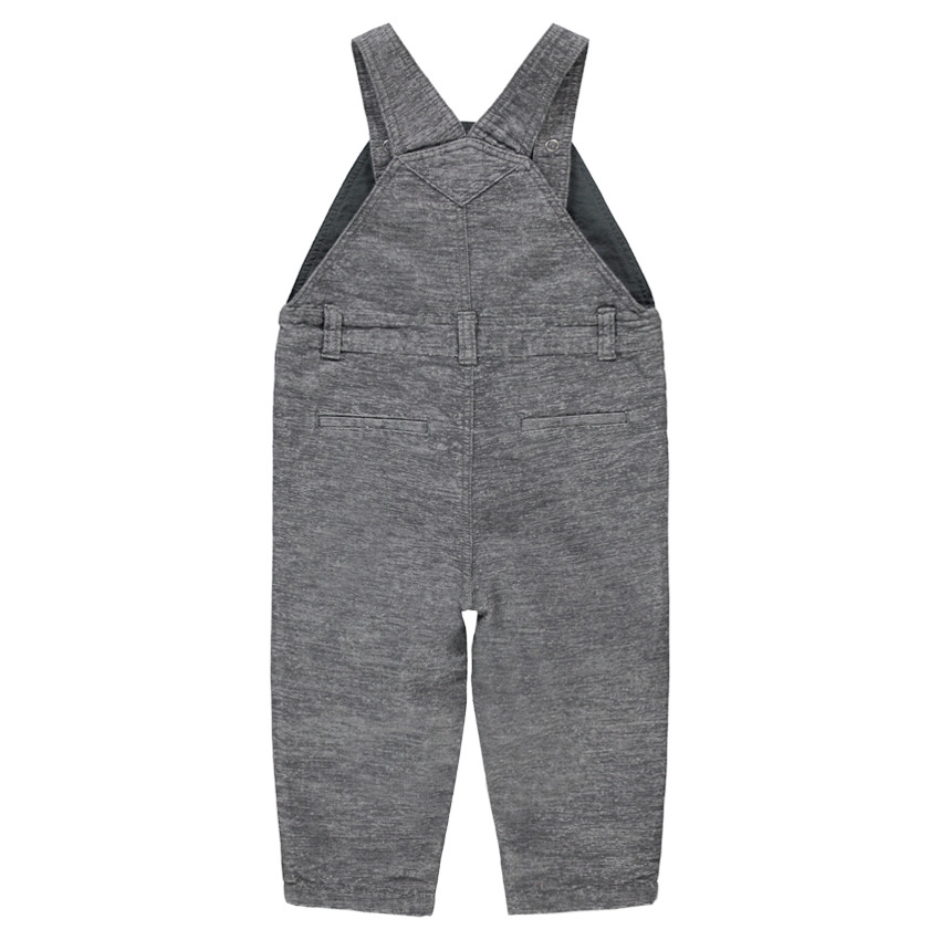 Salopette en coton fantaisie doublée jersey avec poche 