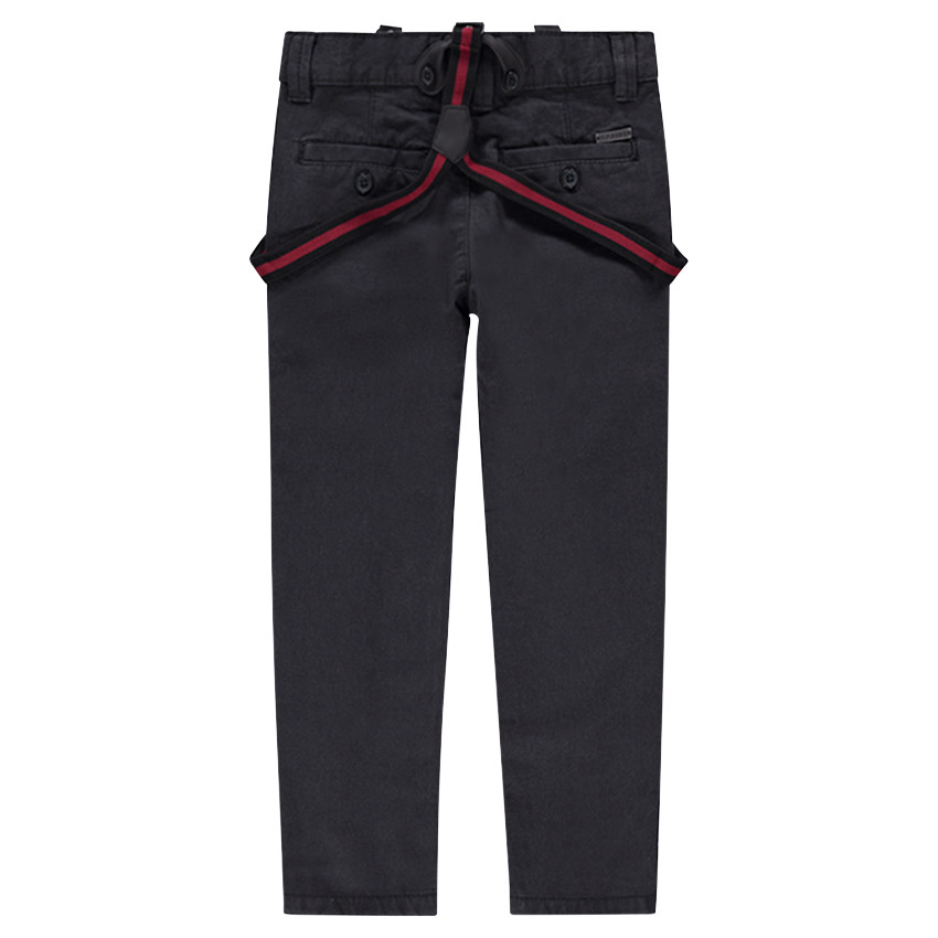 Junior - Pantalon en coton surteint avec bretelles amovibles 