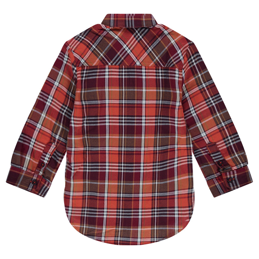 Chemise manches longues à carreaux avec ouverture zippée 