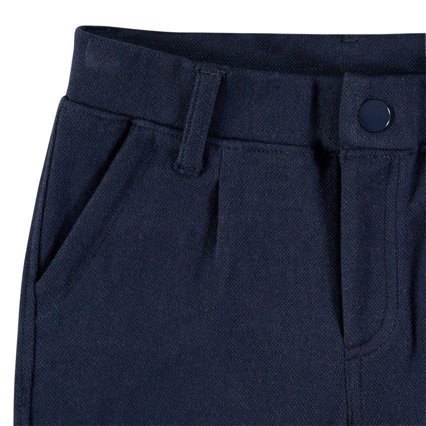 Pantalon chino uni bleu marine 