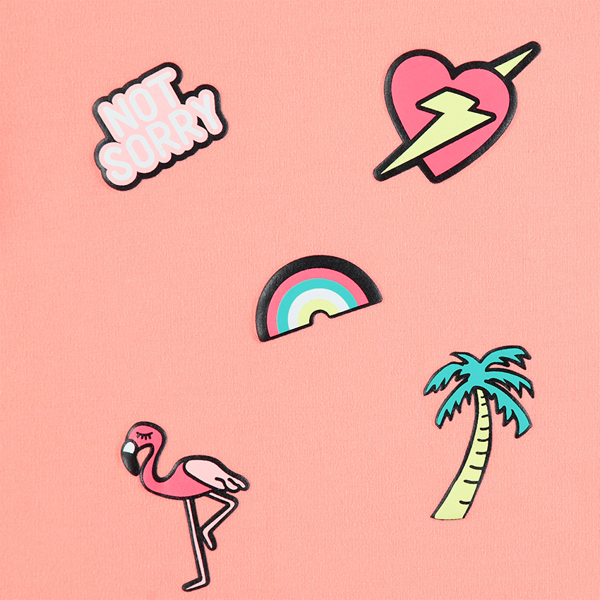 Pyjama en jersey bicolore avec prints fantaisie  