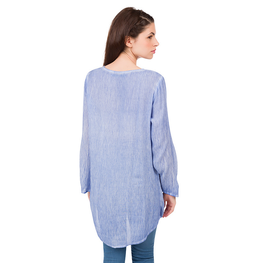 Tunique de grossesse avec col fantaisie et laçage 