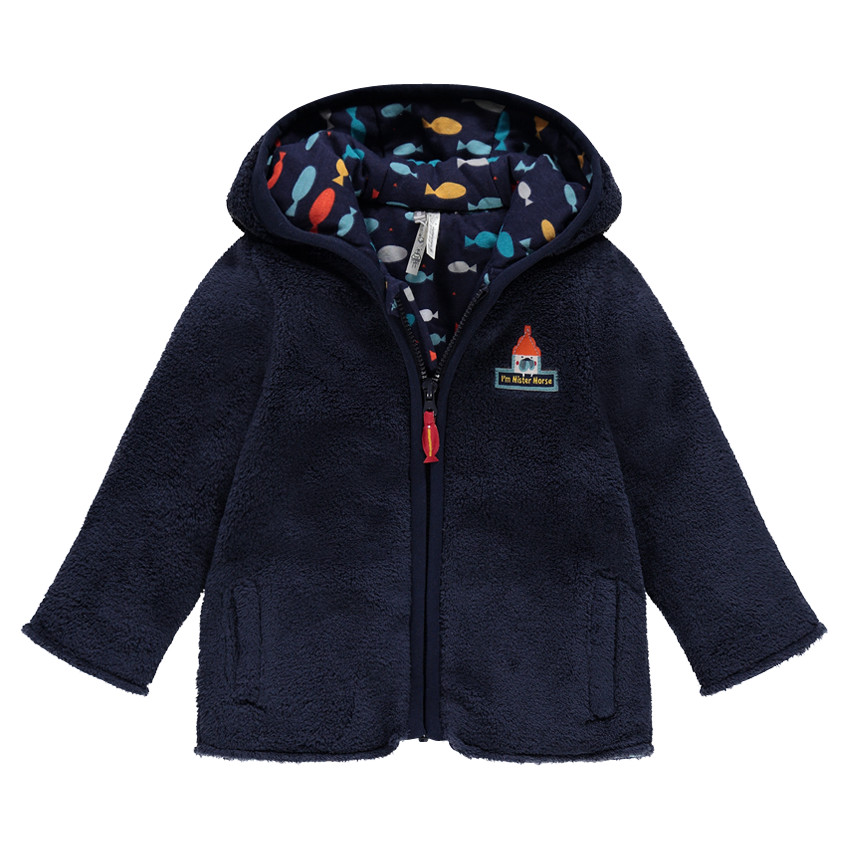 Veste en sherpa à capuche doublée molleton 