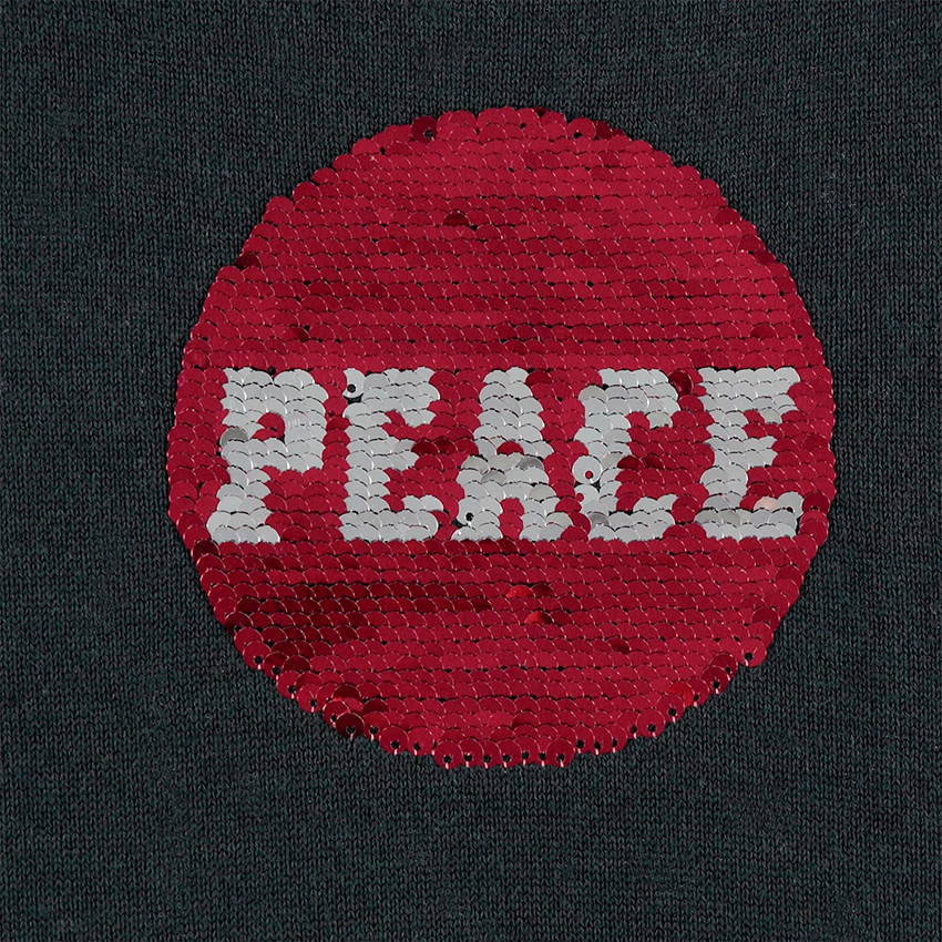 Robe manches courtes en tricot avec motif en sequins magiques 