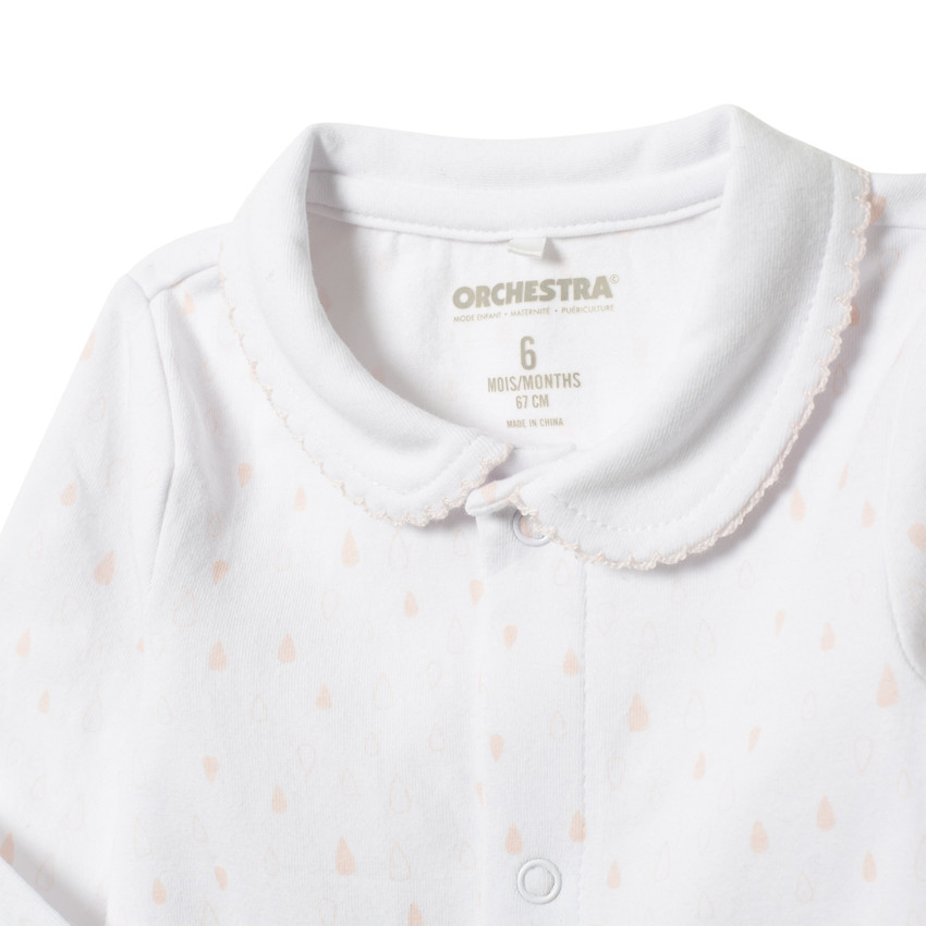 Body manches longues à pois roses all-over 