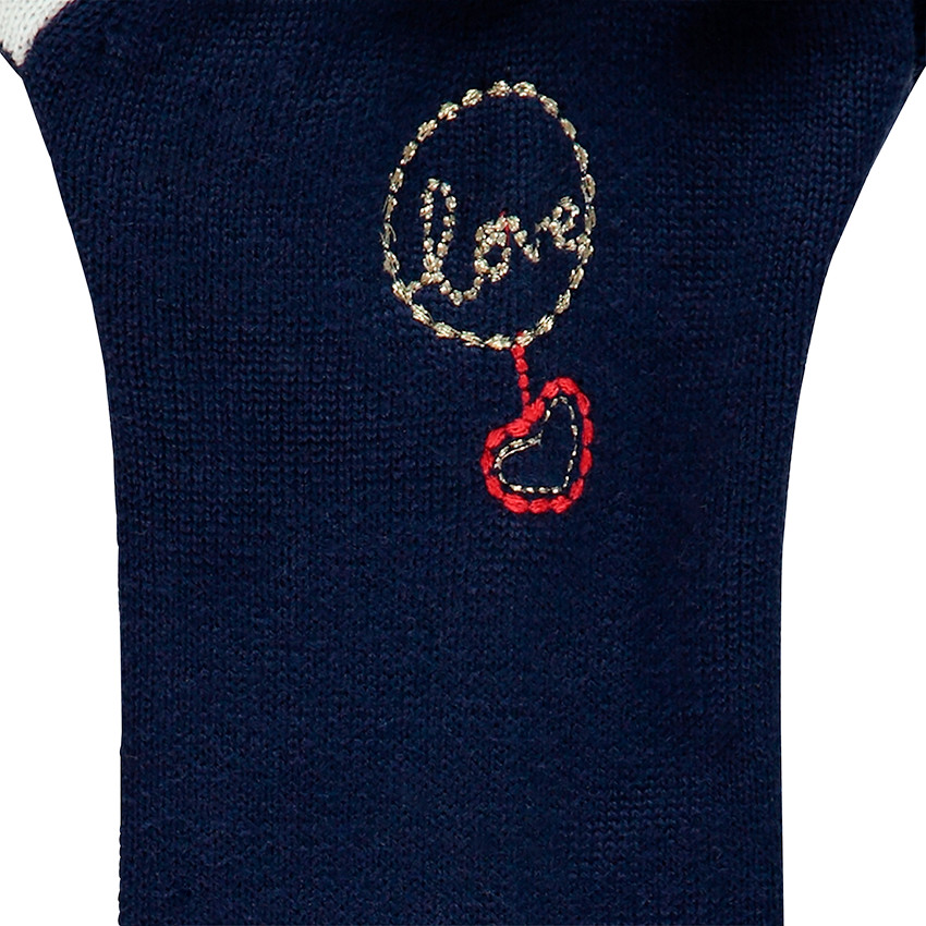 Gilet en tricot avec motifs jacquard et touches de doré 