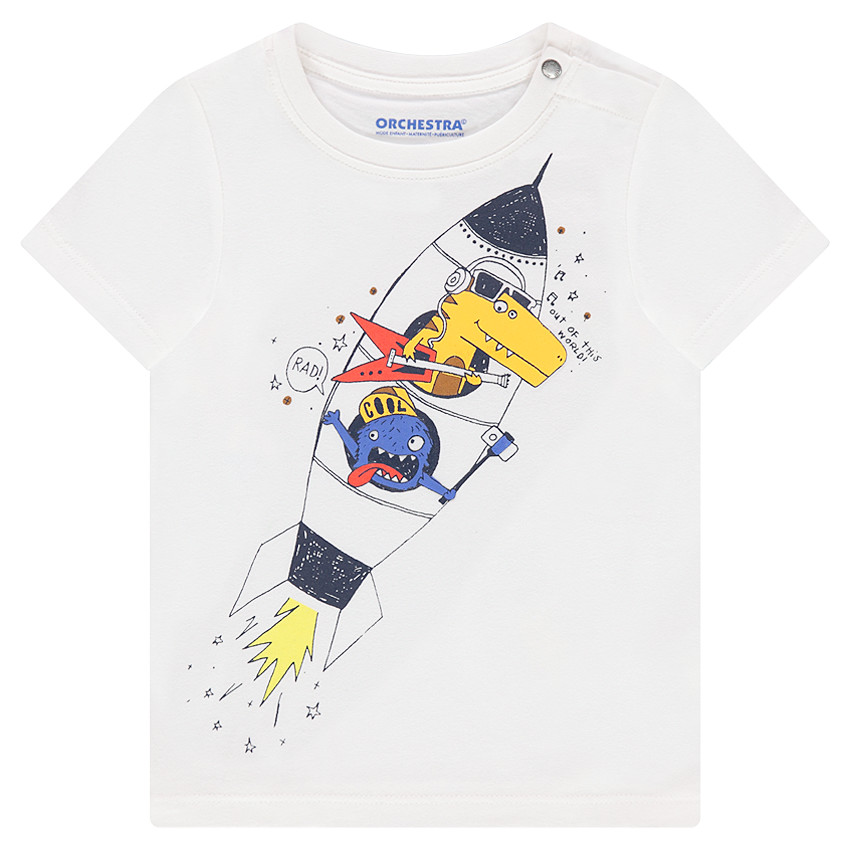 Tee-shirt en coton organique avec print fantaisie 