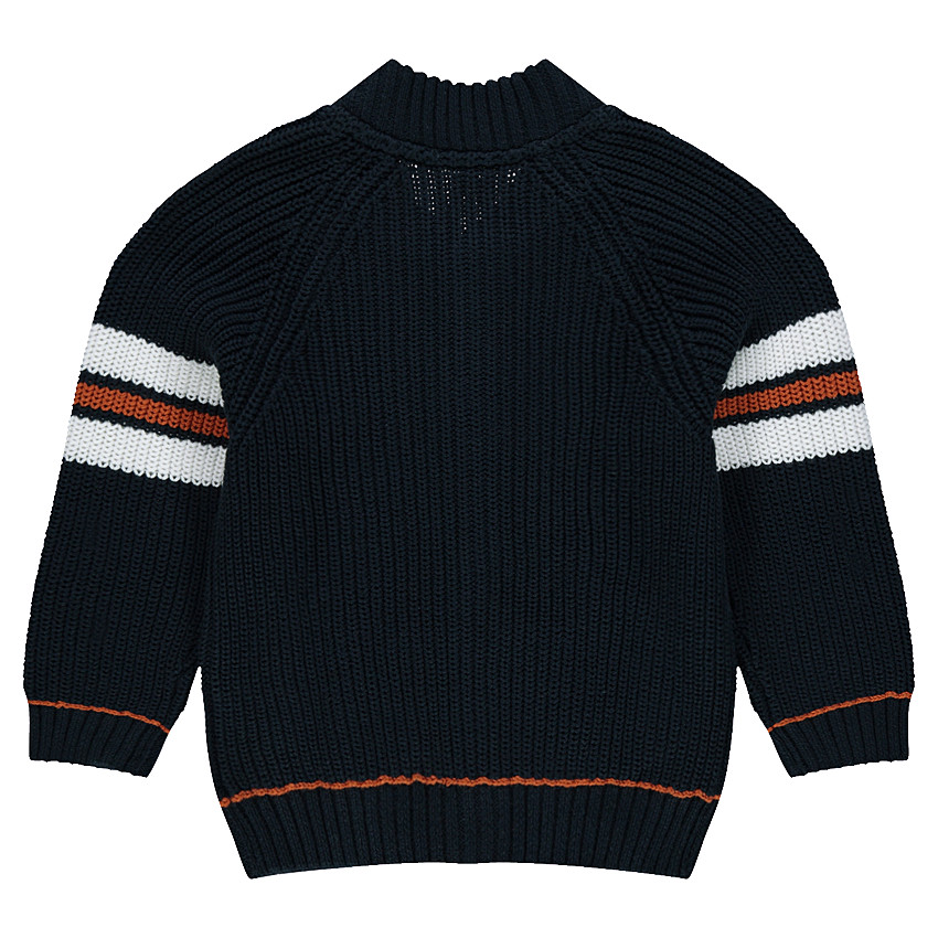 Gilet en tricot avec bandes contrastées 