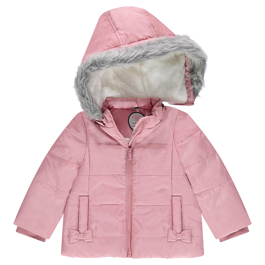 Parka matelassée à capuche amovible avec doublure en sherpa 