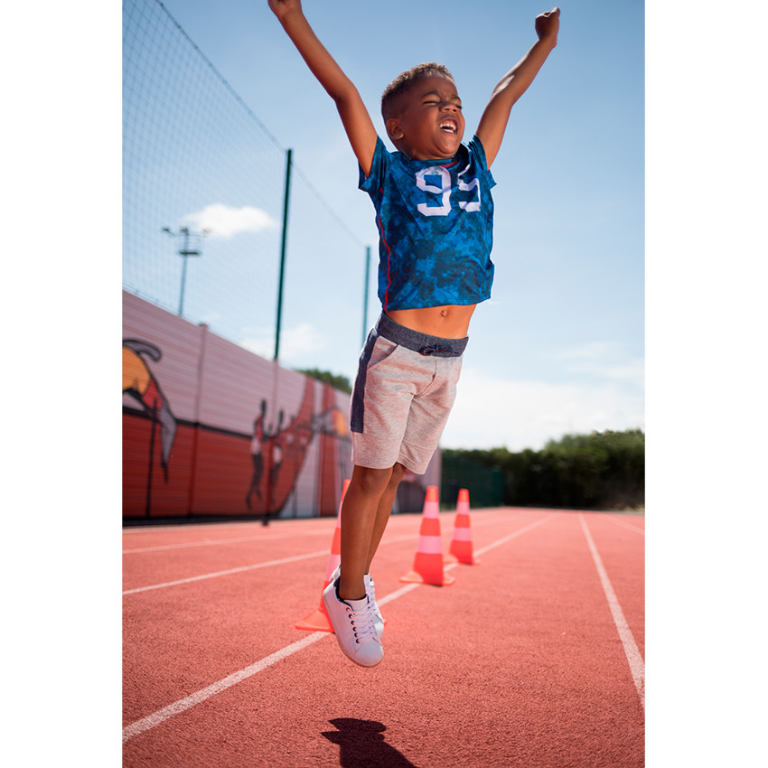 Bermuda en molleton bicolore  