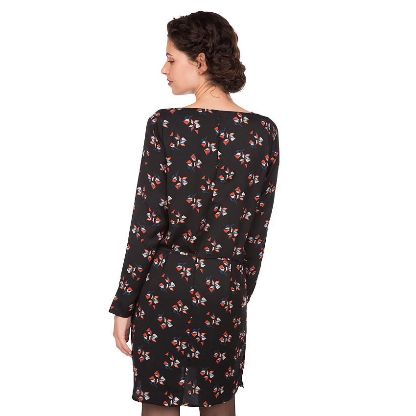 Robe de grossesse manches longues imprimée all-over 