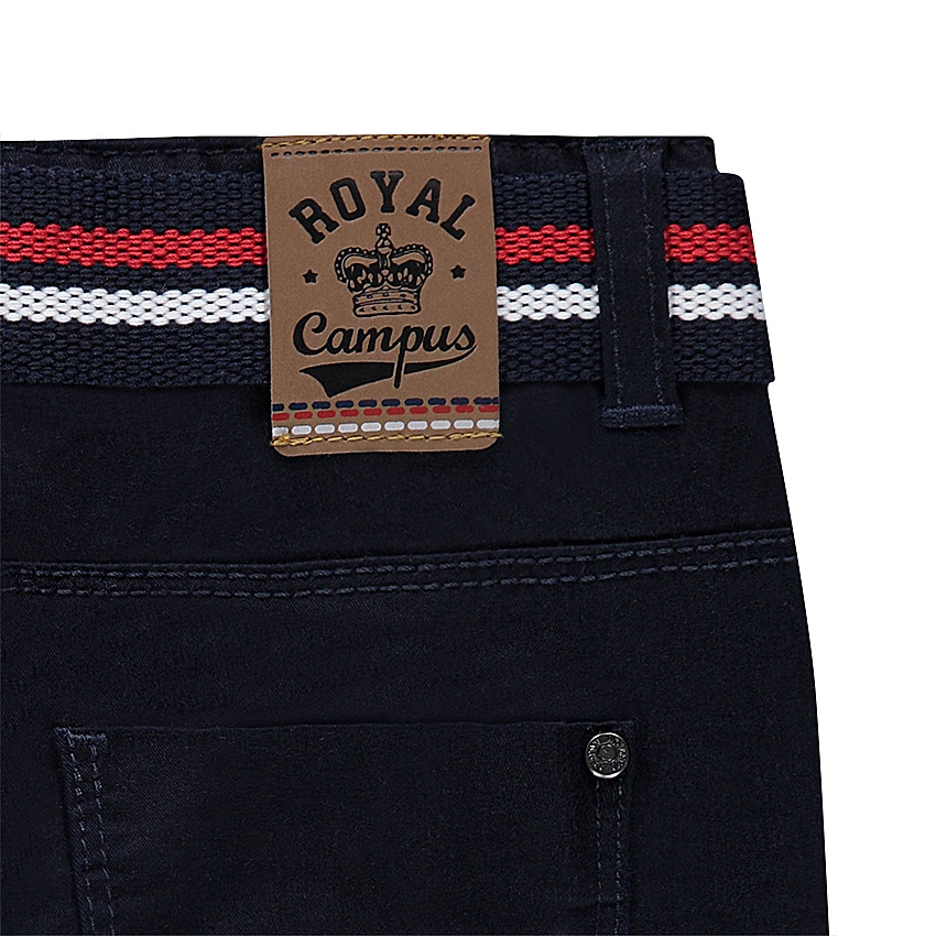 Pantalon effet crinkle avec ceinture tressée amovible à rayures colorées  