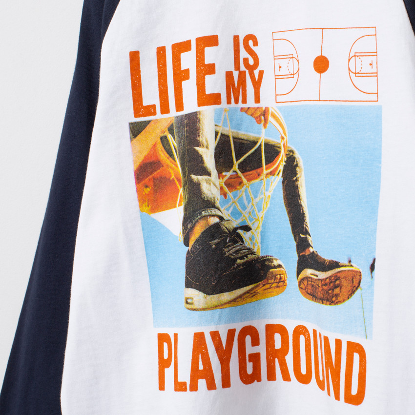 T-shirt manches longues print fantaisie 