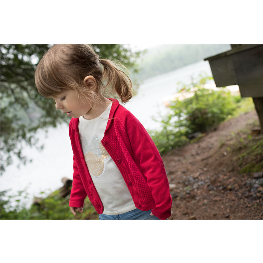 Gilet en tricot uni avec maille fantaisie 