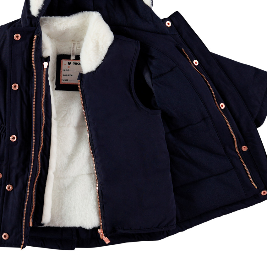 Parka 2 en 1 doublée sherpa à poches 