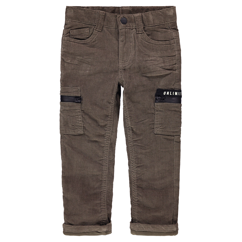 Pantalon en velours milleraies avec poches zippées  
