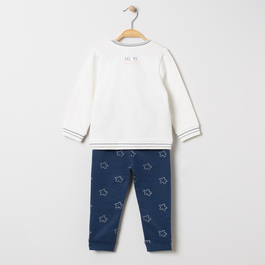 Jogging en molleton à lune et étoiles printées 