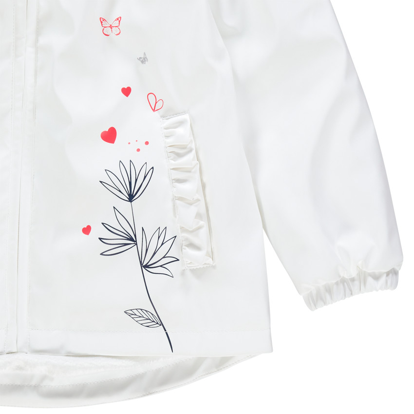 Parka à capuche doublée sherpa à motifs floraux 