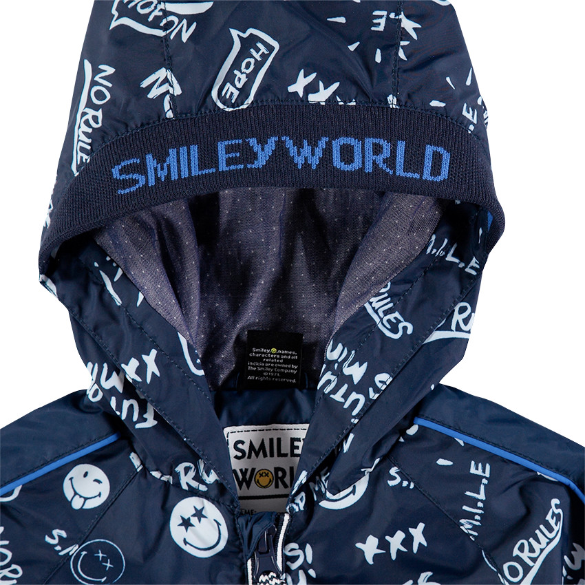 Coupe-vent doublé chambray avec Smiley printé all-over 