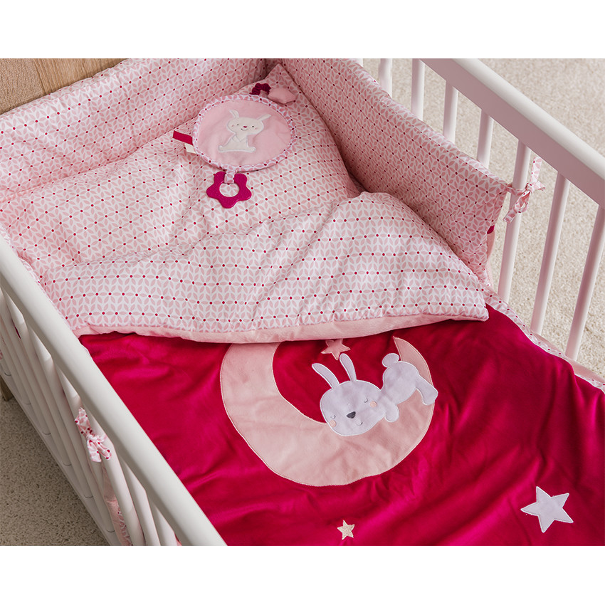 Parure housse de couette + taie d'oreiller en velours avec animaux printés - 140 x 100 cm 