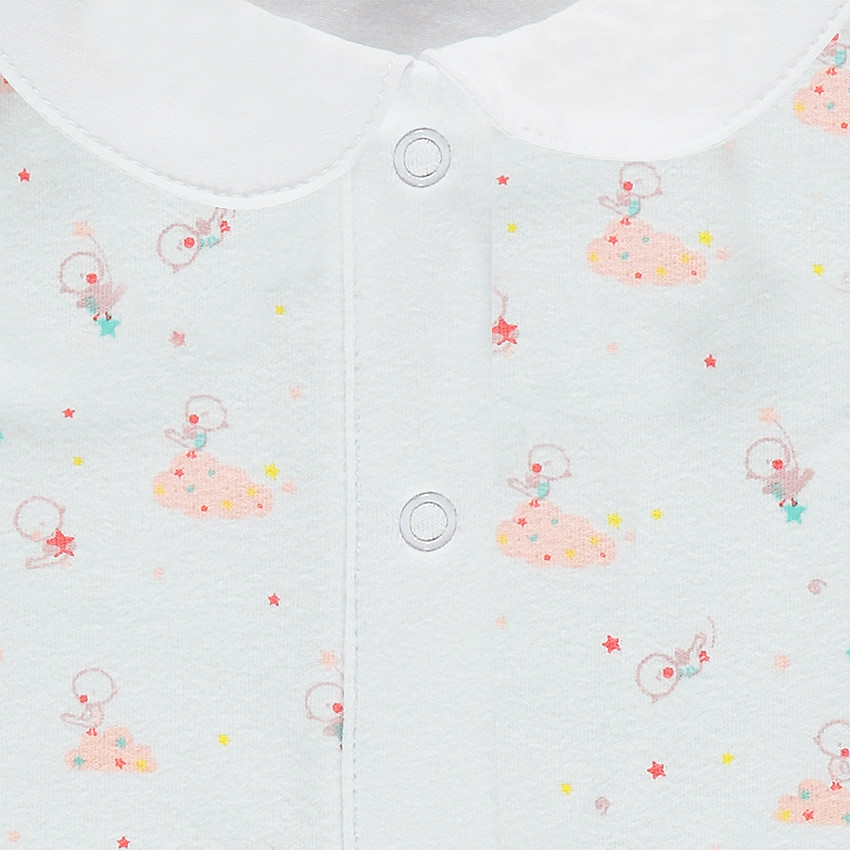 Body manches courtes imprimé all-over avec col Claudine 