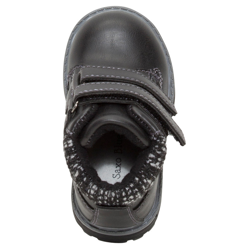 Bottillons aspect cuir à scratchs et crampons 