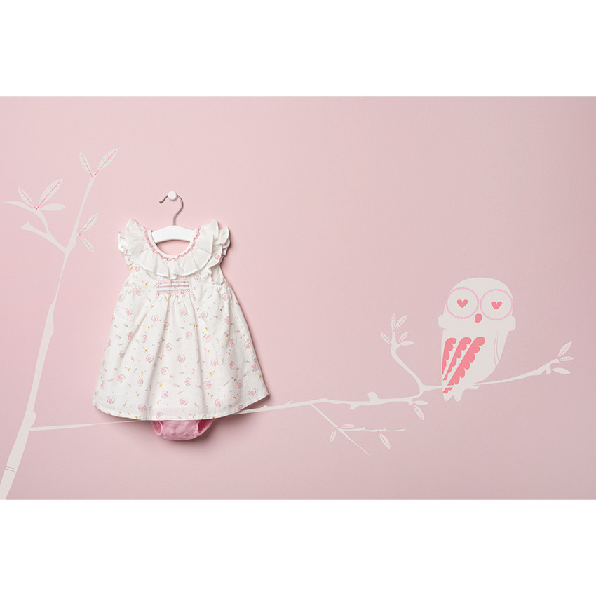 Ensemble van jurk met print "all-over" en bijpassende bloomer 