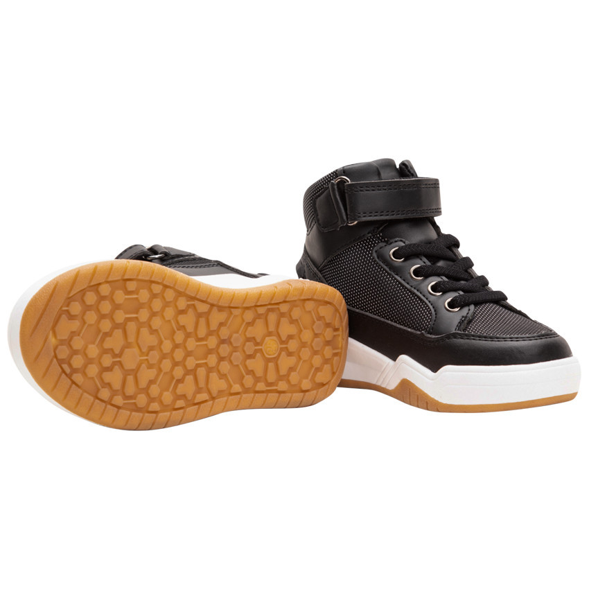 Baskets montantes à lacets élastiqués et scratch 