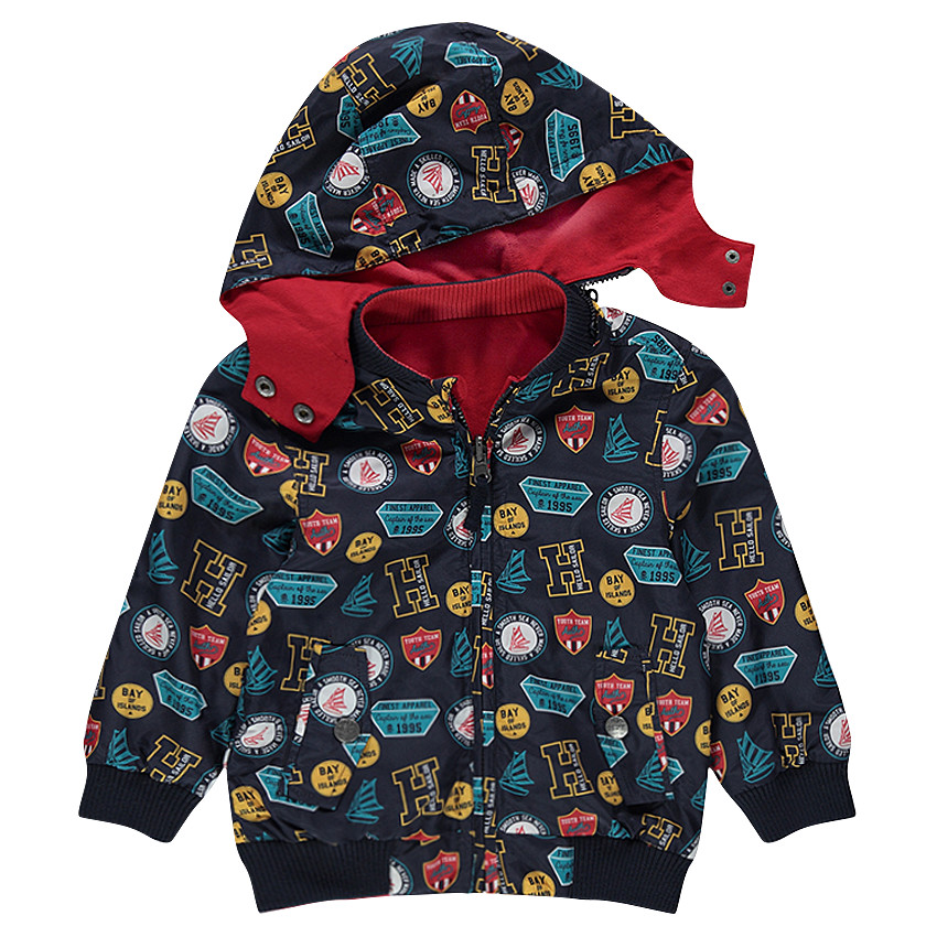 Coupe-vent réversible à capuche amovible 