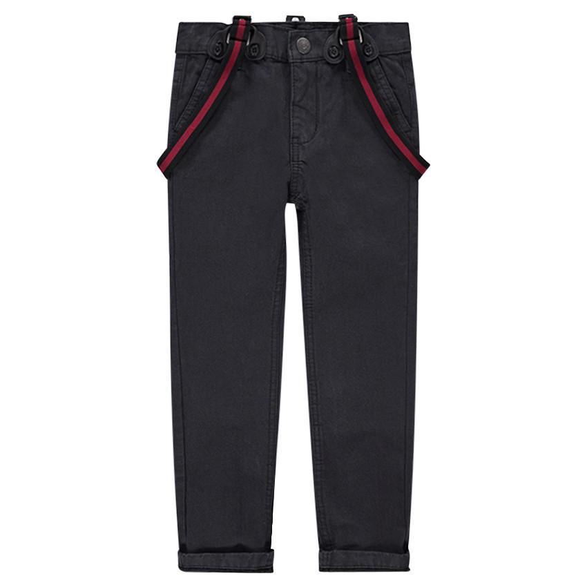 Junior - Pantalon en coton surteint avec bretelles amovibles 