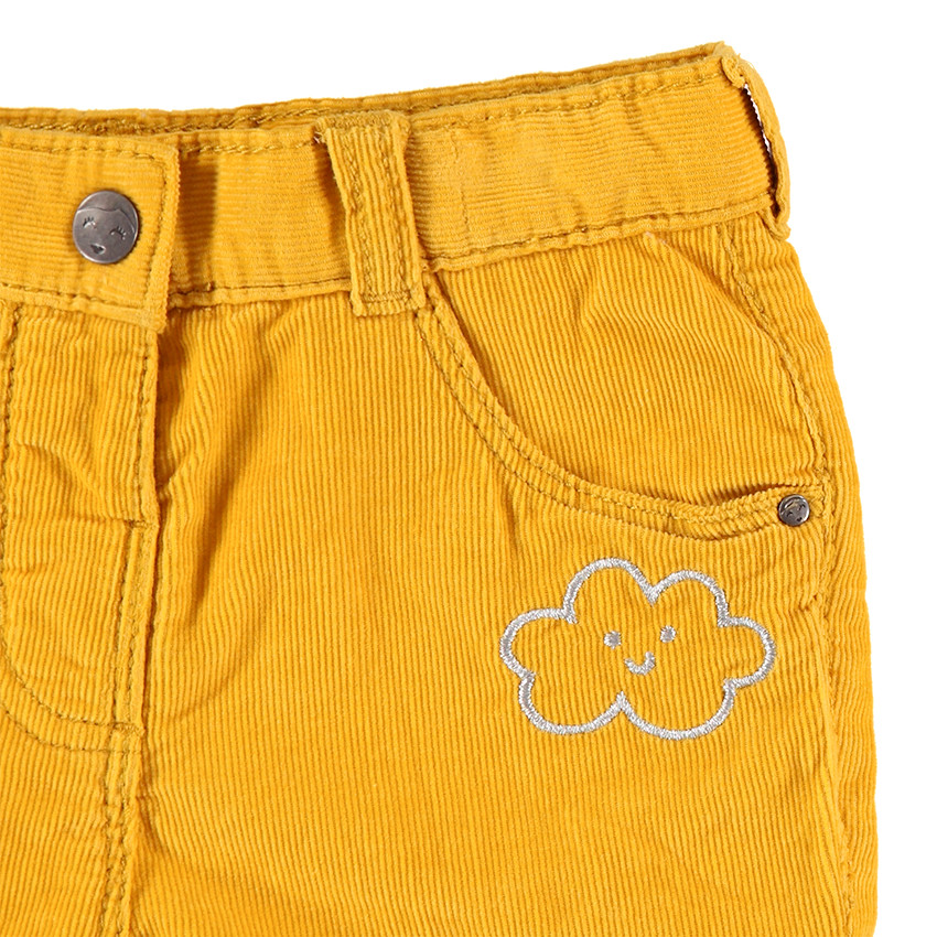 Pantalon en velours côtelé avec nuage brodé 
