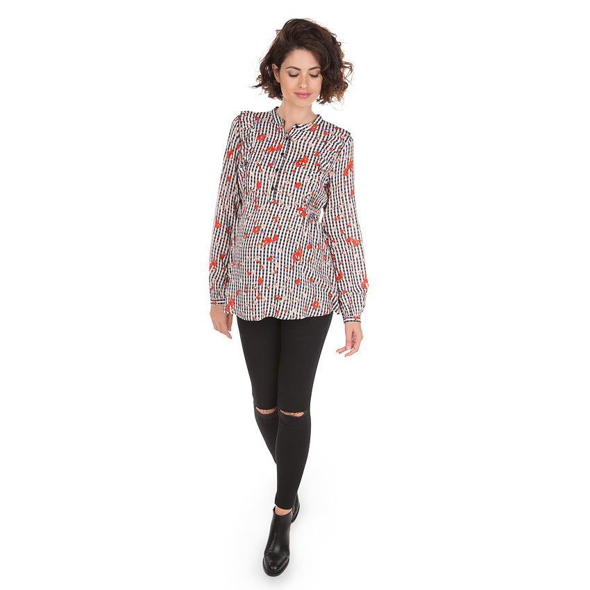 Tunique de grossesse vichy à imprimé floral 