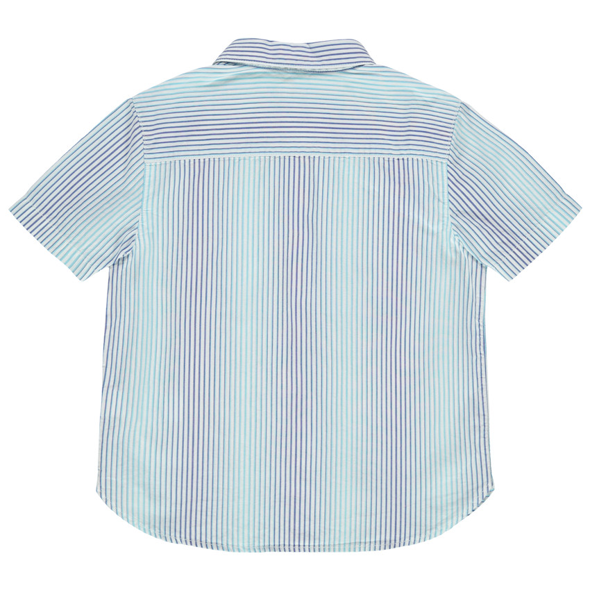 Chemise manches courtes à rayures verticales et poche 