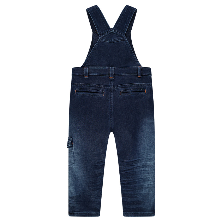 Salopette en molleton effet jeans used à poches 