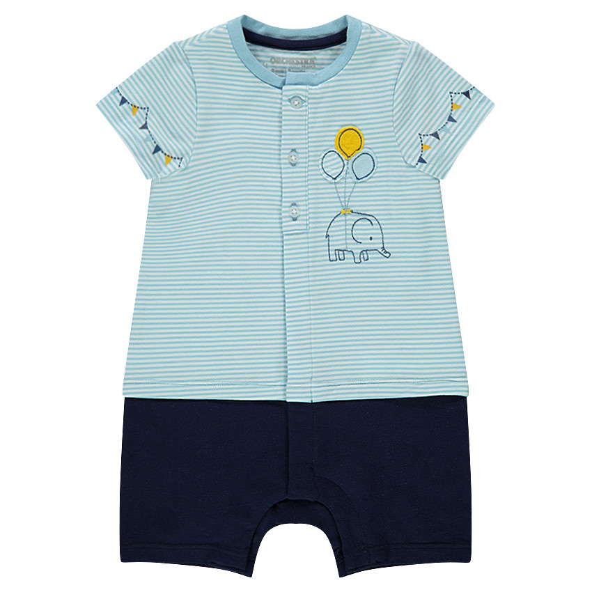 Combinaison effet 2 en 1 avec éléphant brodé 