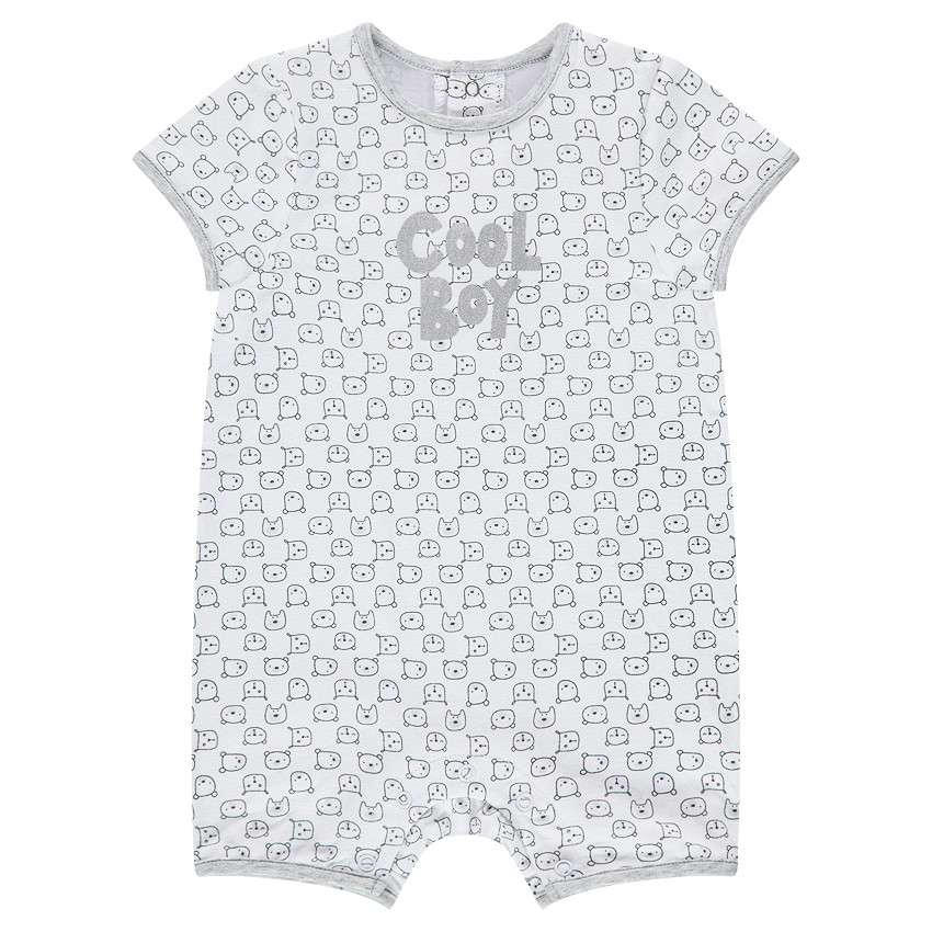 Combinaison courte en jersey avec inscription printée 