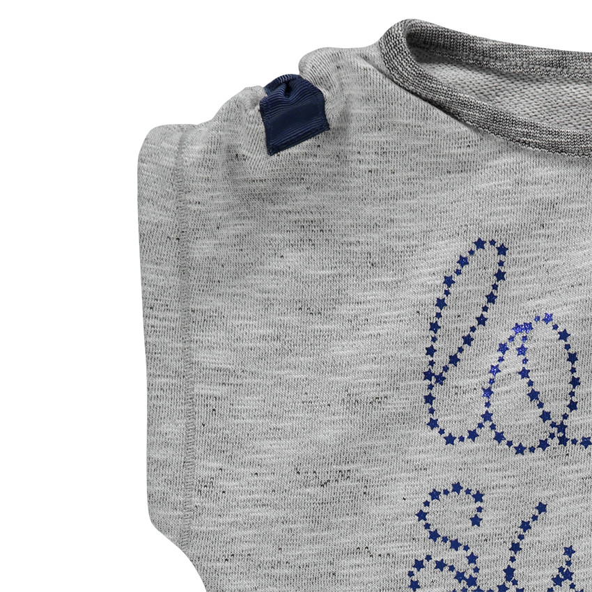 Robe en molleton chiné avec inscription fantaisie métallique 