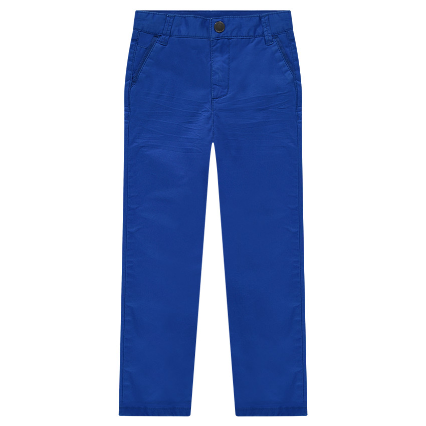 Pantalon en twill uni effet crinkle  