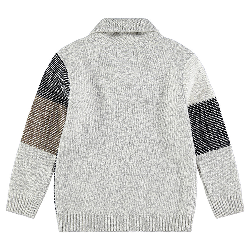 Pull en maille à carreaux en jacquard avec col zippé 