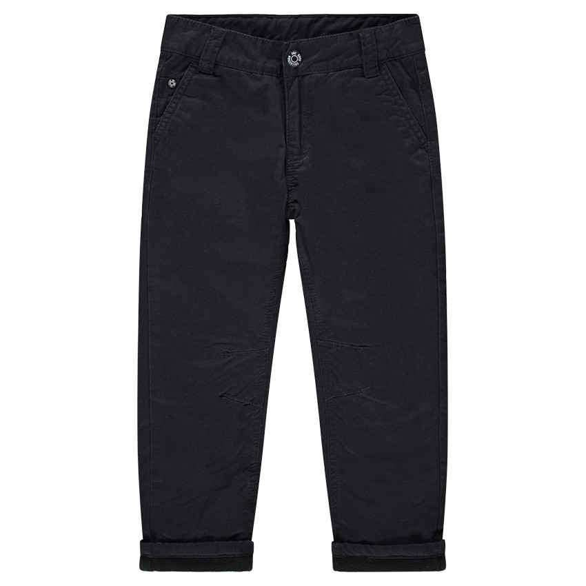 Pantalon en twill uni doublé micropolaire 