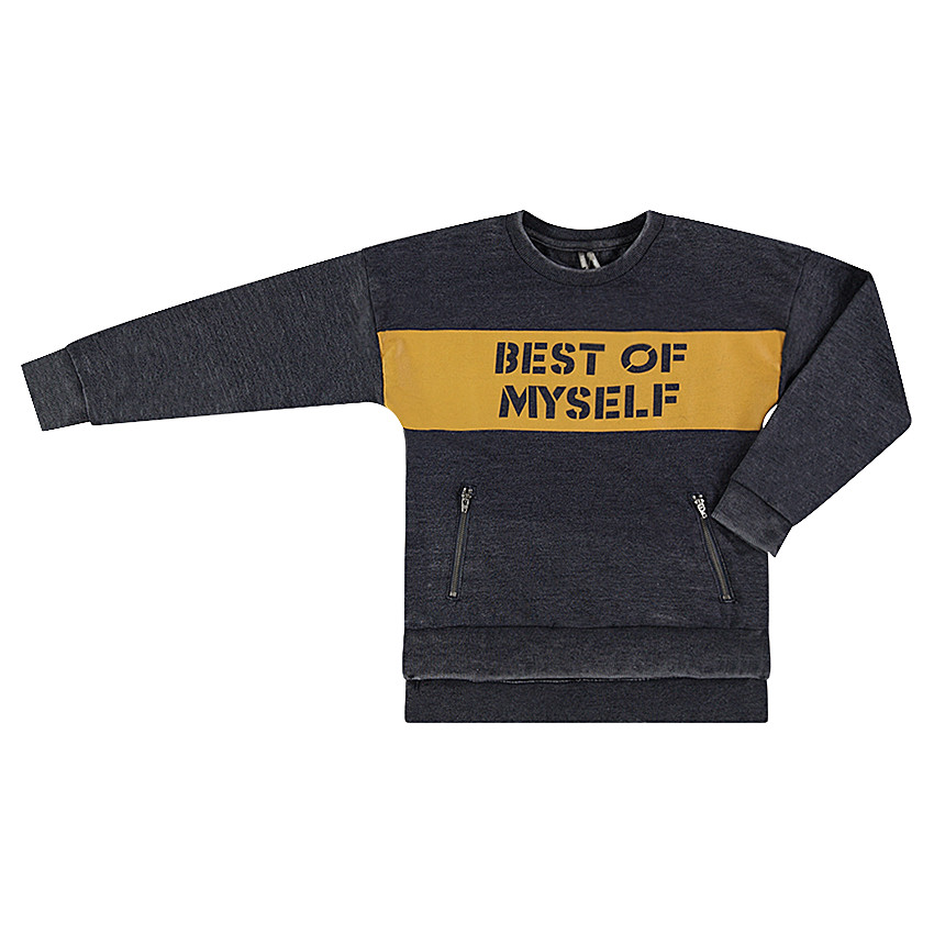 Junior - Sweat en molleton surteint avec zips et textes printés 