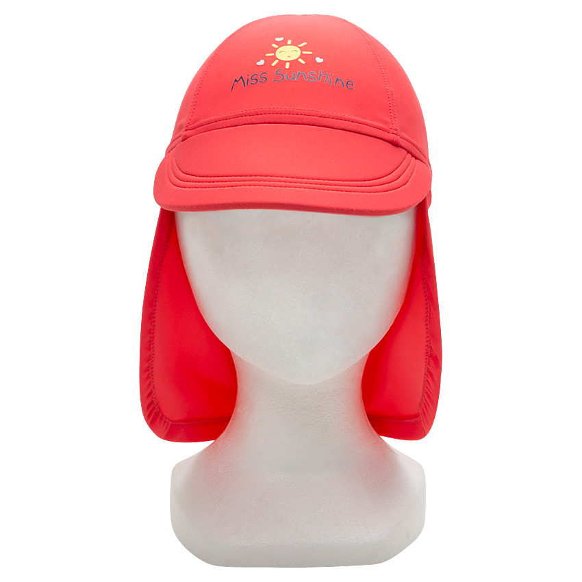 Casquette rouge nuque anti-UV SPF 50+ avec print fantaisie 