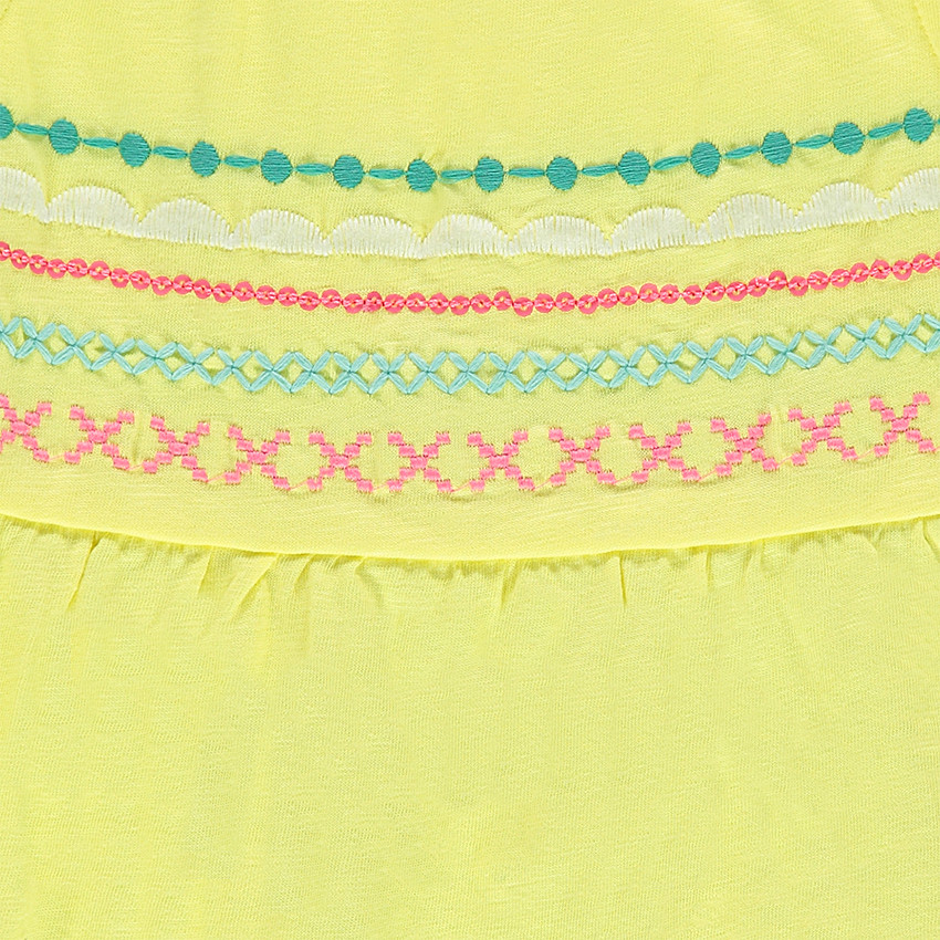 Ensemble avec top brodé et short à rayures contrastées 